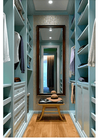 Параллельная гардеробная комната с большим зеркалом Лесосибирск
