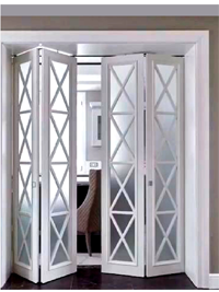Белые складные двери гармошка Лесосибирск